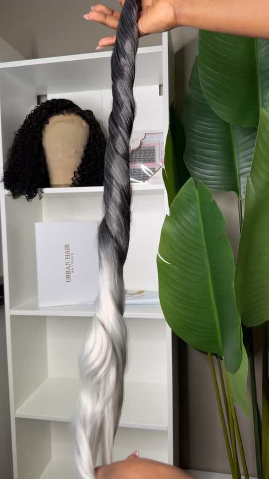 French curls | grey ombré
